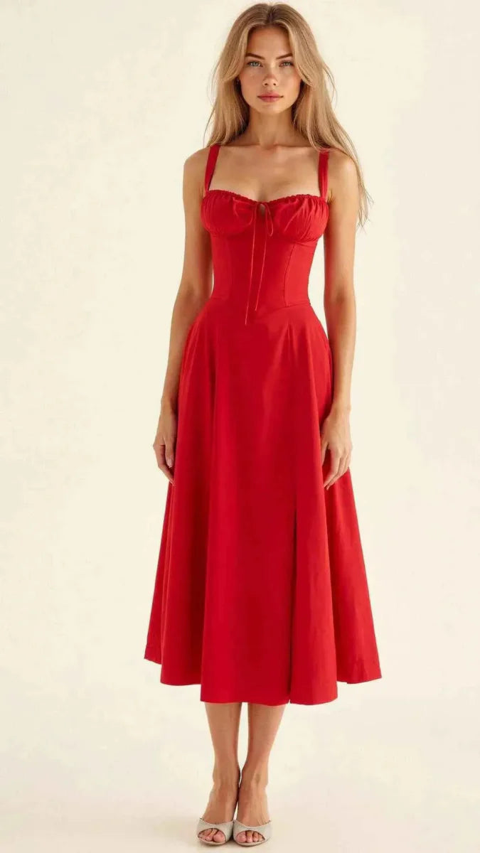 Feminine Corset Dress with Sweetheart Neckline