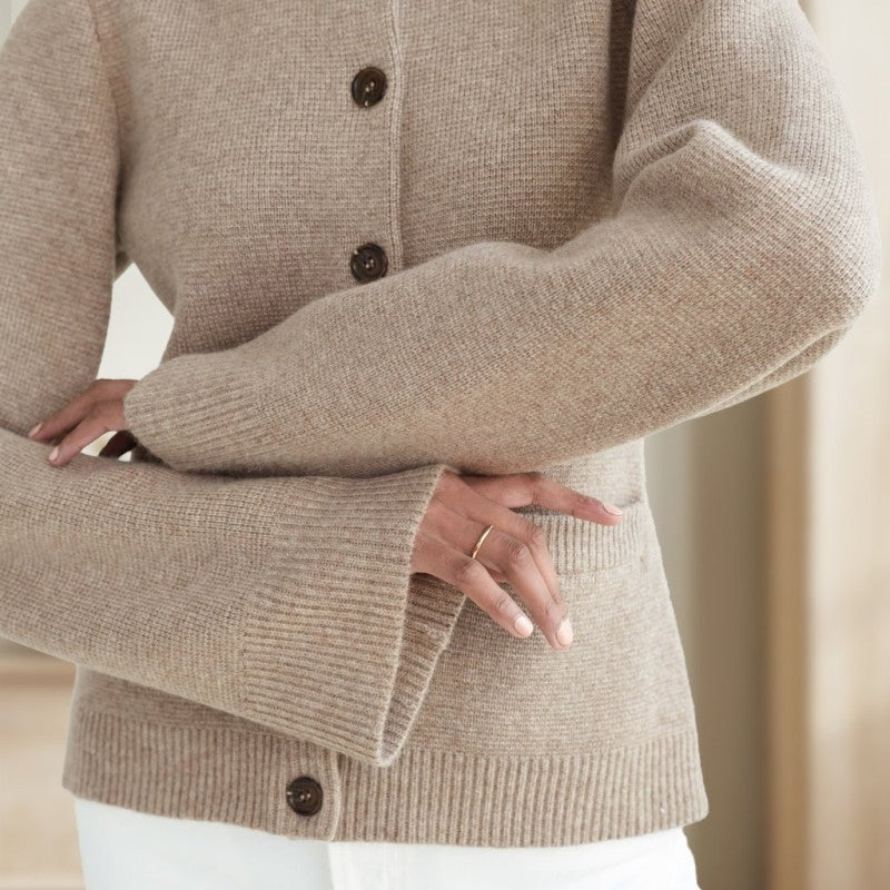 Soft Knit Cardigan Women Buttons Modern