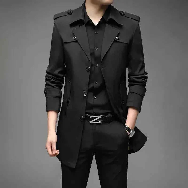 Men's Classic Water-Repellent Long Coat