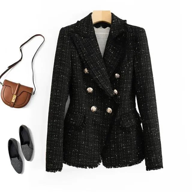 Elegant Tweed Blazer for Women - Casually Chic