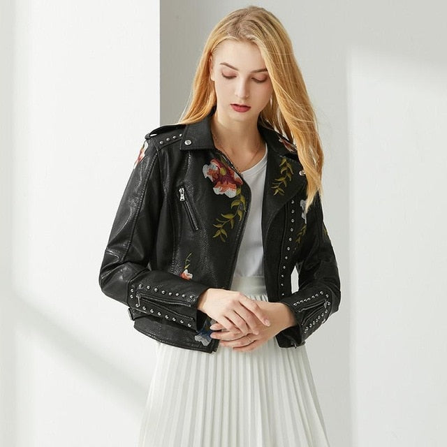 Stylish Faux Leather Jacket for Women