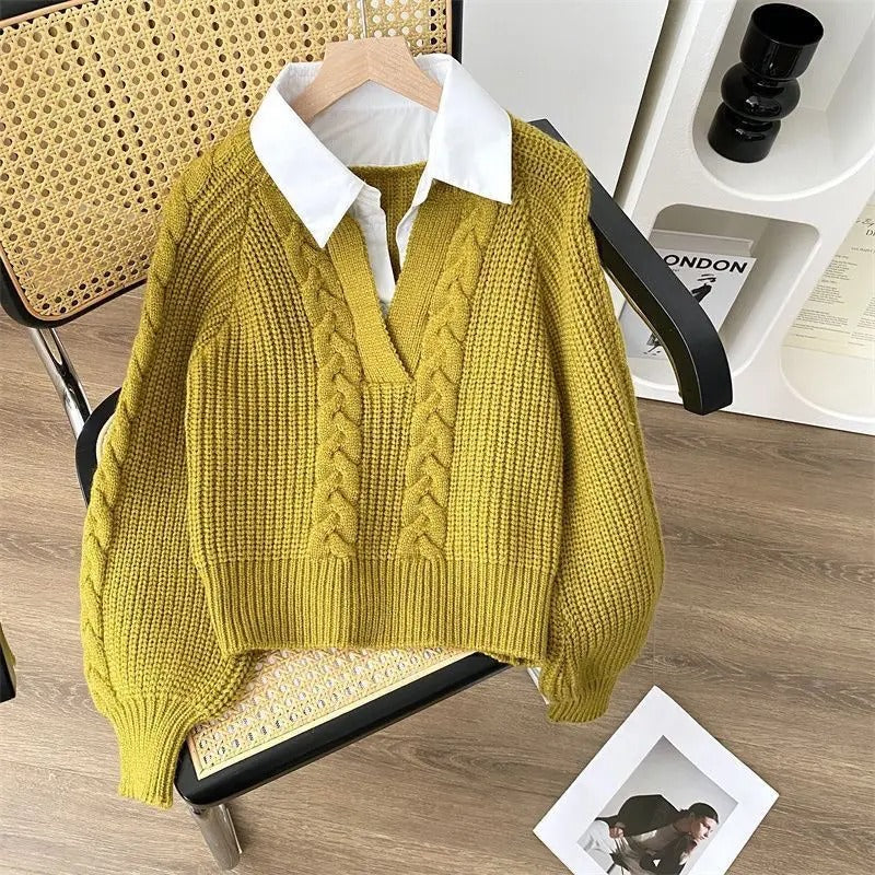 Retro Knitted Sweater for Women, Vintage Style