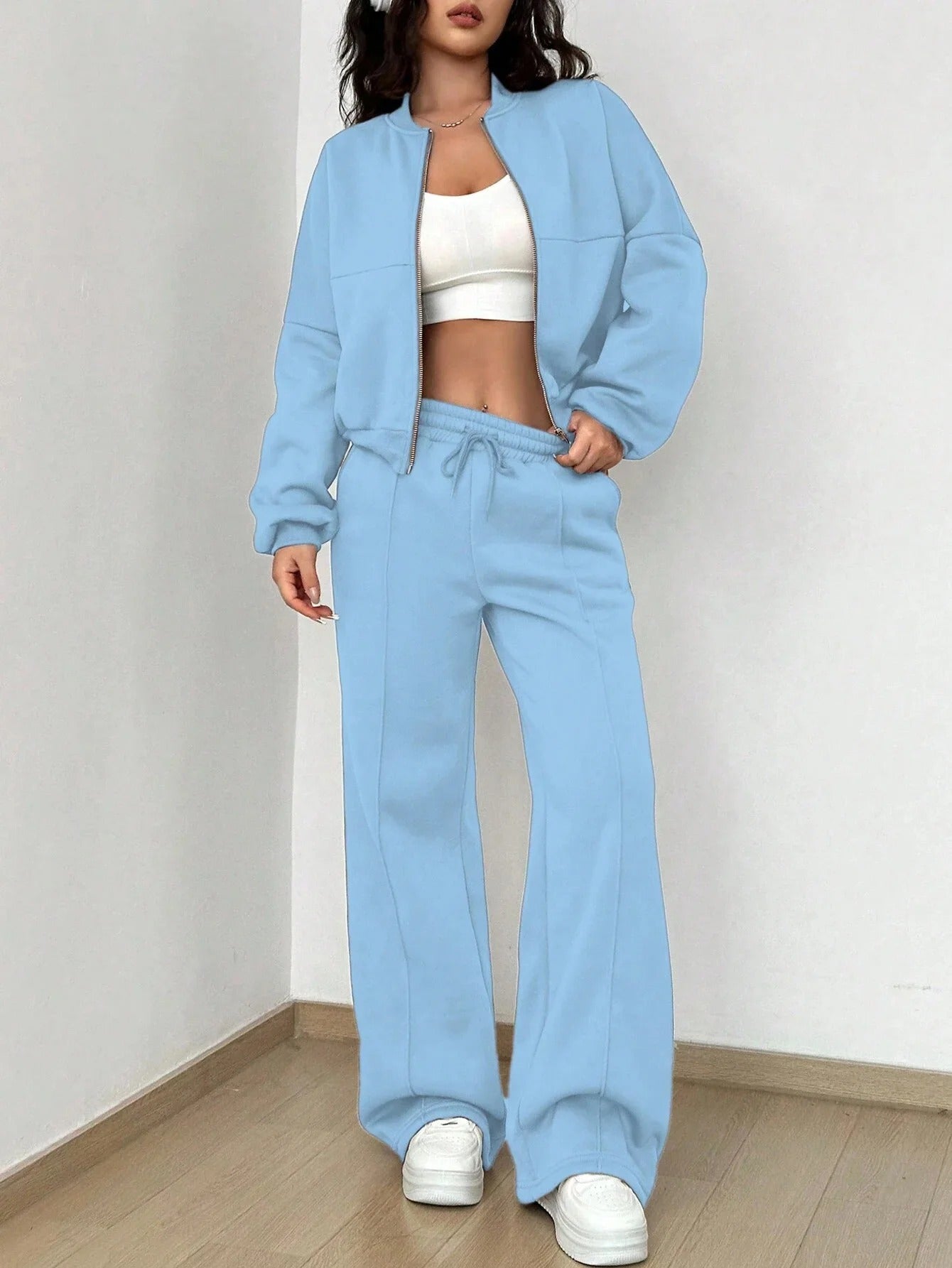 Women's Two-Piece Set Bomber Jacket Trousers
