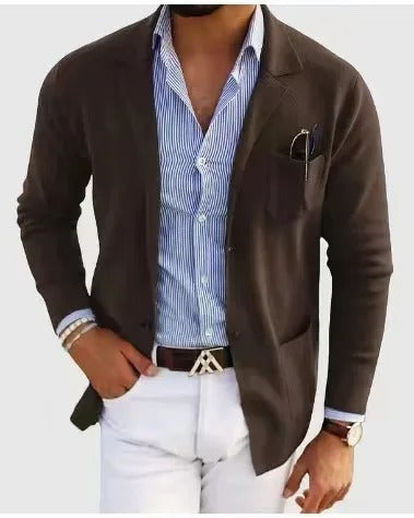 Men's Slim Fit Blazer with Chest Pocket