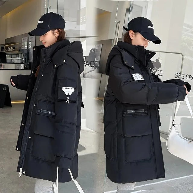 Warm Winter Parka - Long Insulated Blue Down Jacket