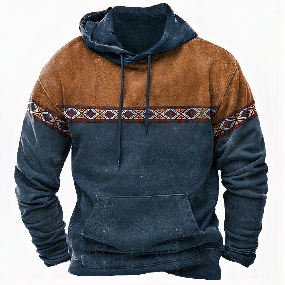 Men's Hooded Sweatshirt Winter Tribal Style