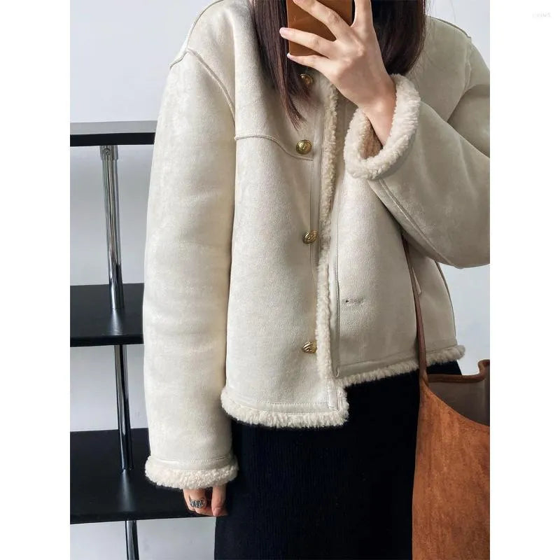 Soft Lambswool Jacket Women Winter