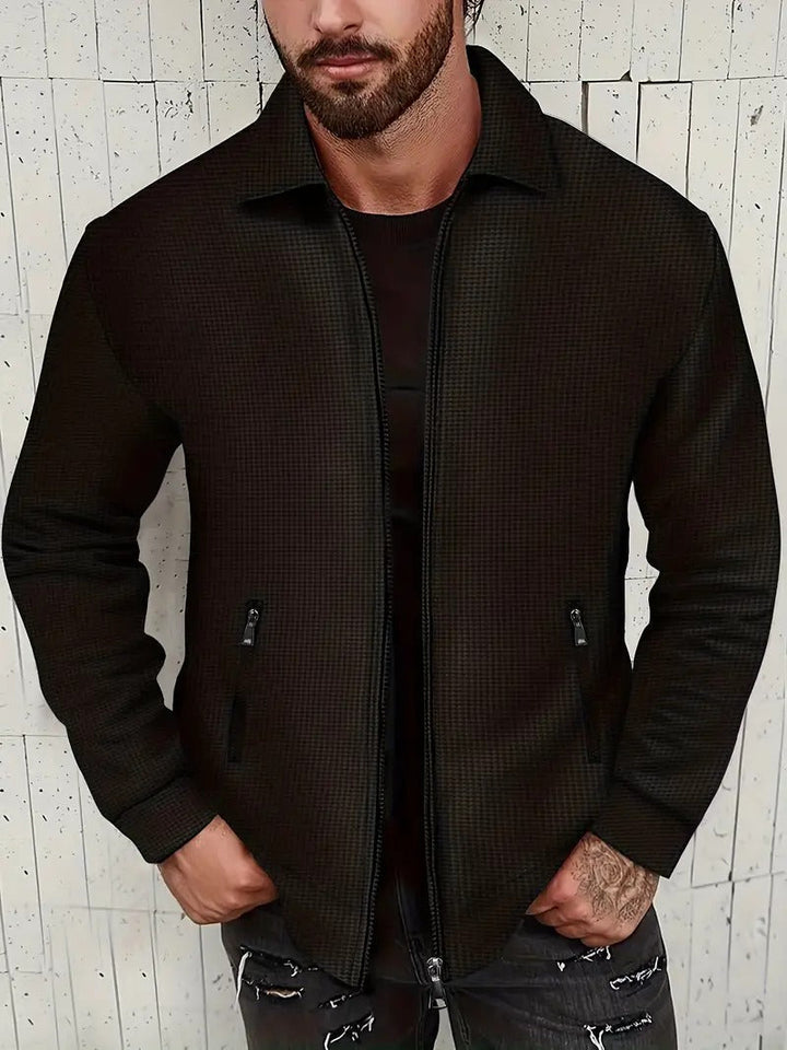 Men's Leather Jacket Retro Style Zipper