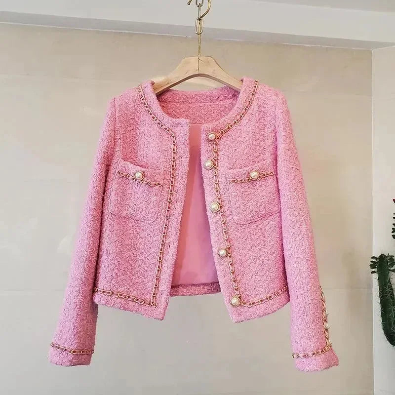 Elegant Women's Slim Fit Tweed Jacket