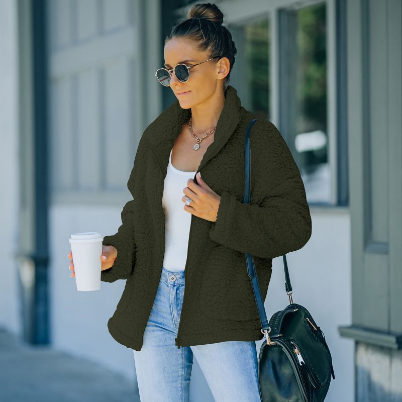 Women's Plush Jacket Warm and Elegant