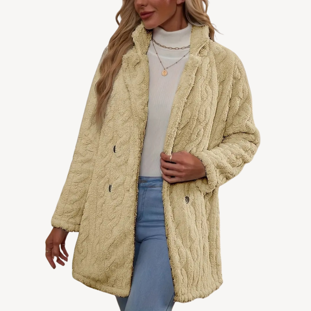 Women's Faux Fur Coat Double Breasted Elegant
