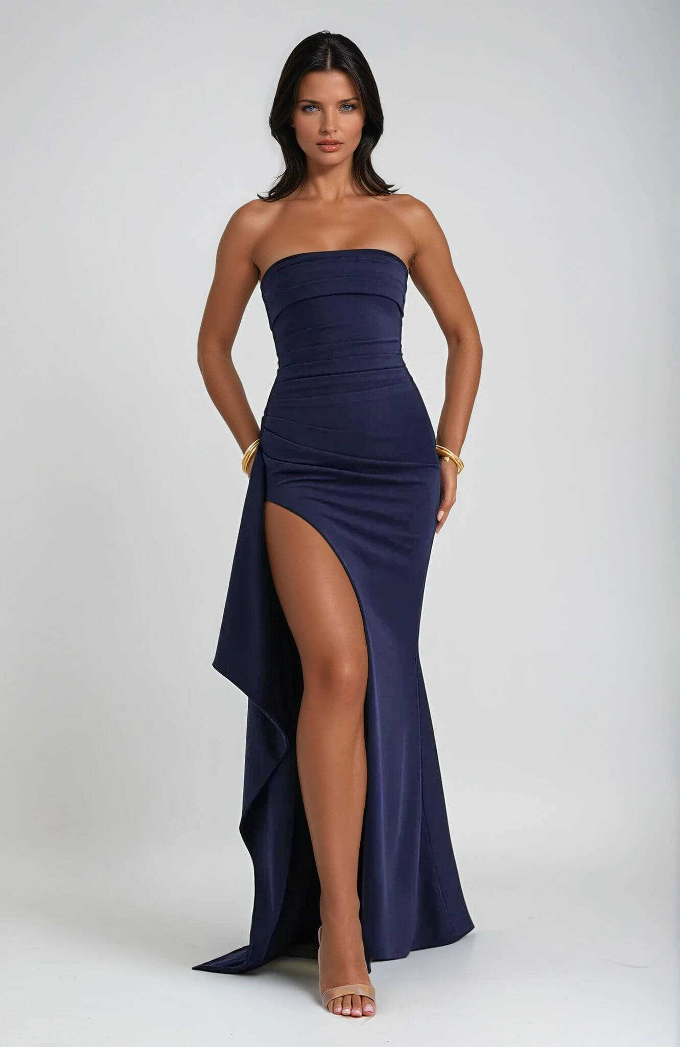 Elegant Women's Maxi Dress with Slit for Evening Events