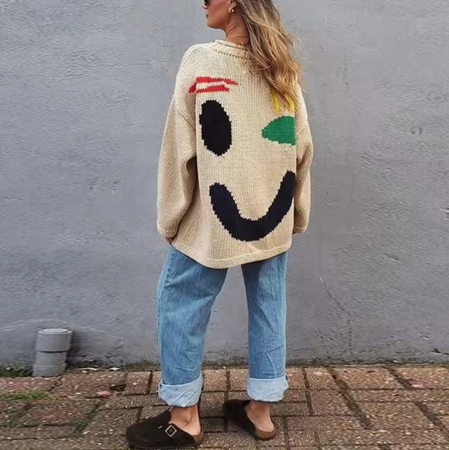 Oversized Cotton Knit Sweater Comfortable