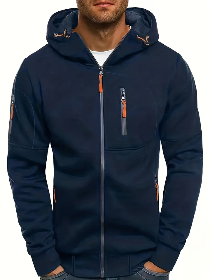 Sporty Hooded Zipper Functional