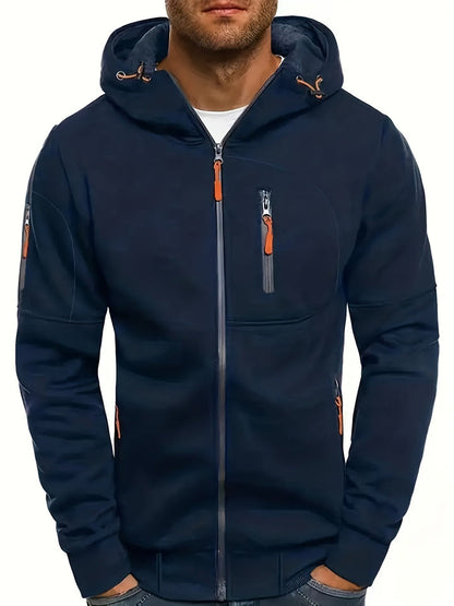 Sporty Hooded Zipper Functional