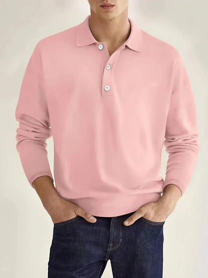 Men's Modern Long-Sleeve Polo Shirt