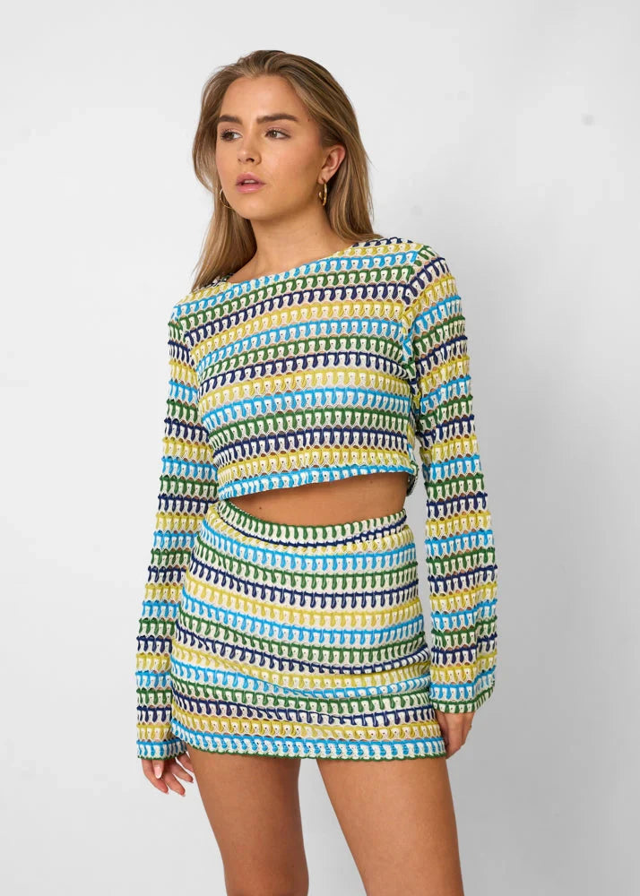 Women's Crop Top Mini Skirt Set Summer