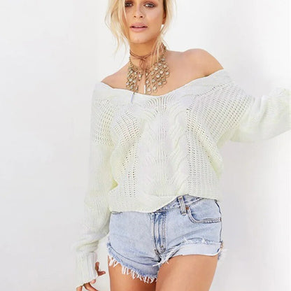 Damen Oversize Pullover Langärmlig Weich - IdealeKleiden