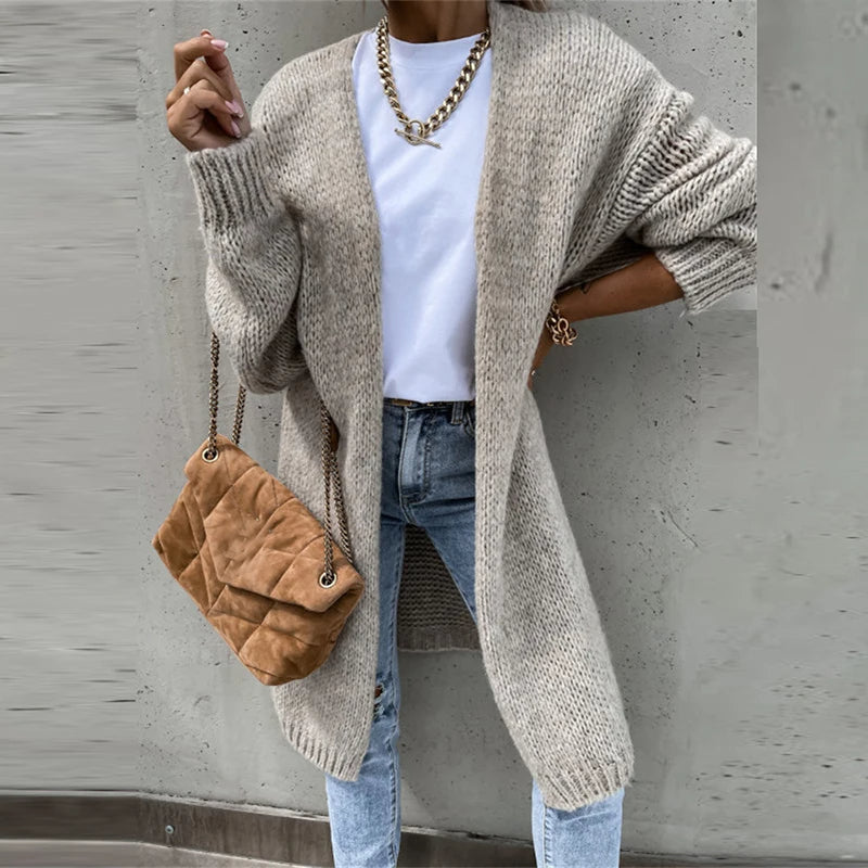 Elegante Damenjacke Kaschmir Warm & Lang für Herbst/Winter