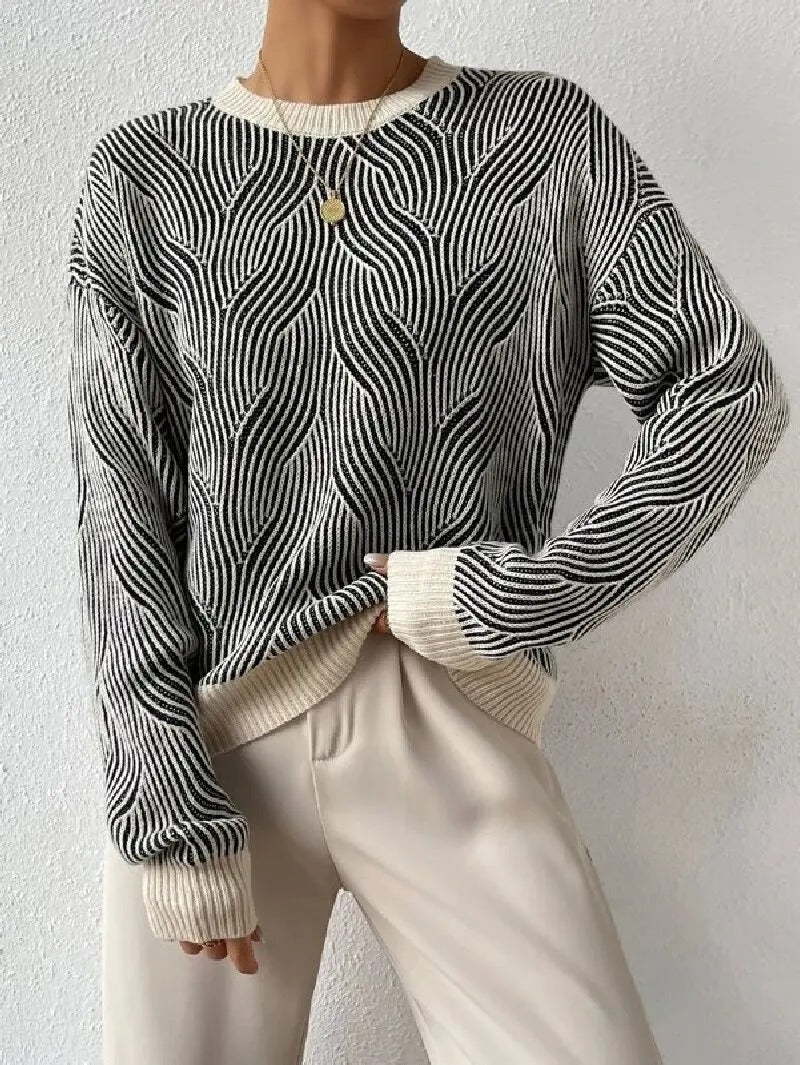 Kuschelige Pullover Damen mit Trend Muster - IdealeKleiden