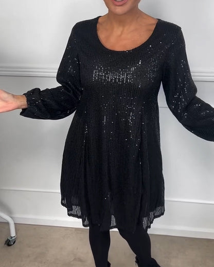 Elegant Evening Dress Sequin A-Line