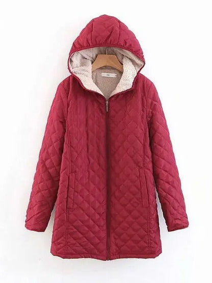 Women's Warm Quilted Jacket with Hood