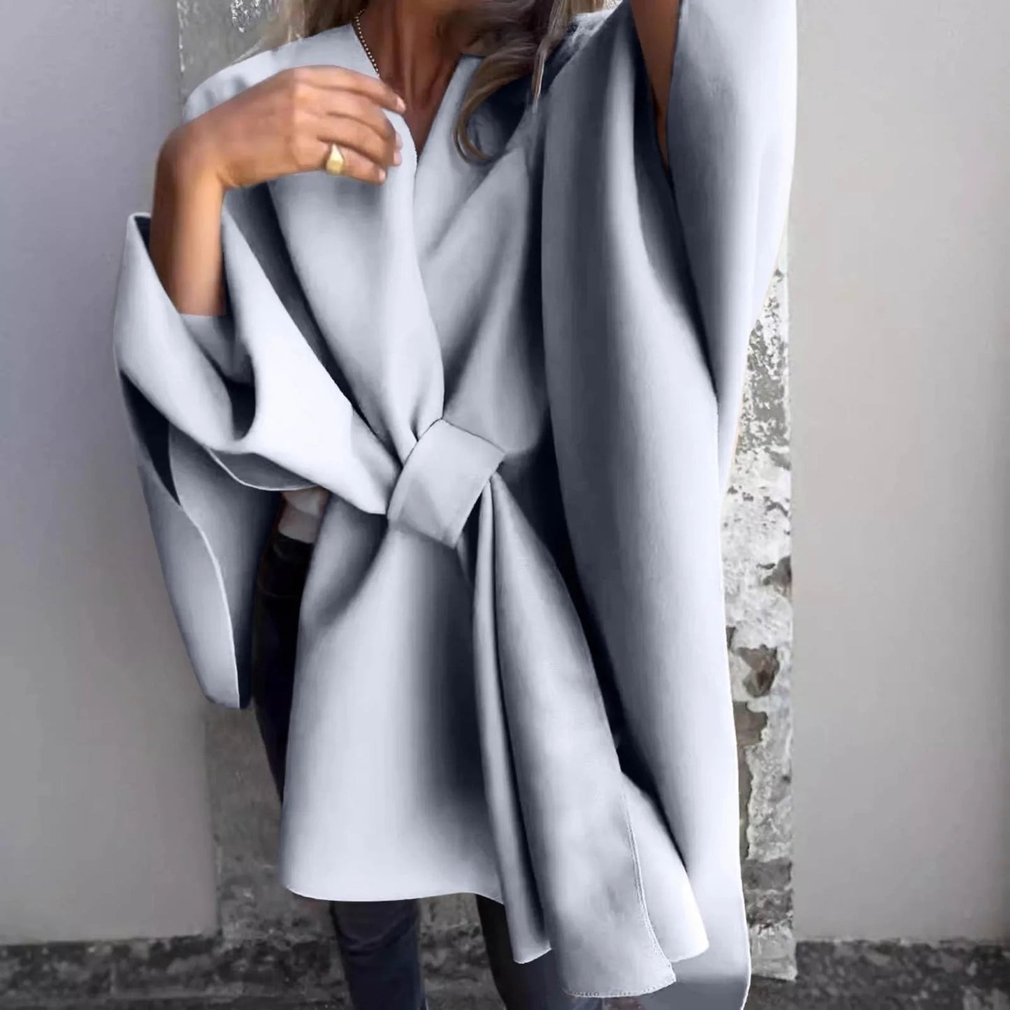 Women's Long Cardigan Batwing Sleeves Elegant