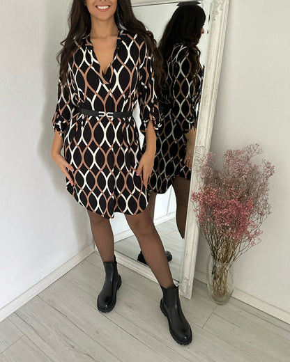 Retro-Kleid Rhombus-Muster Frauen - IdealeKleiden