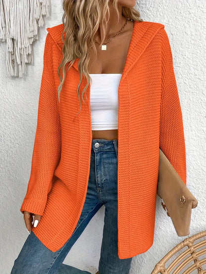 Practical Cardigan with Adjustable Hood