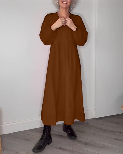 Elegant Evening Dress V-Neck Long-Sleeved