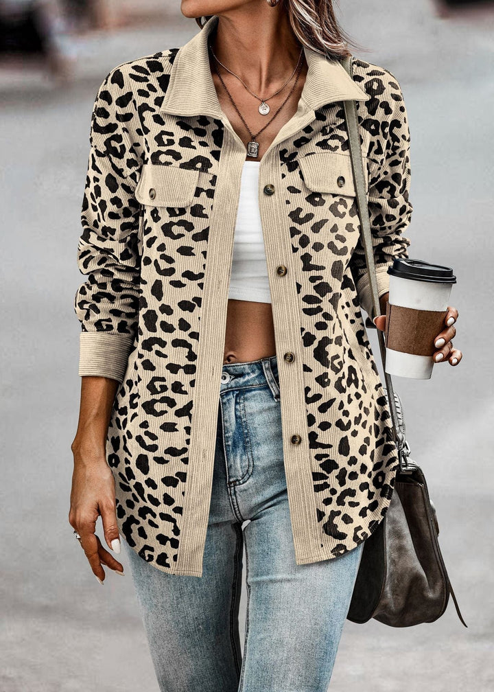 Leopardenjacke Damen Elegant Wildleder - IdealeKleiden
