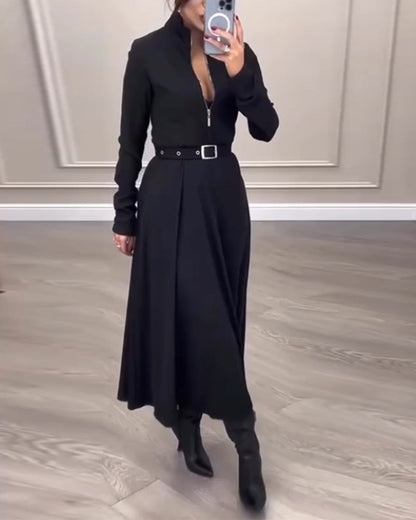 Stylish Women's Clothing Stand-Up Collar Zipper