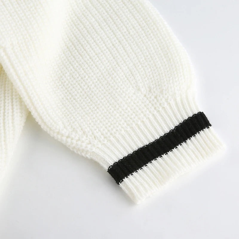 Elegante Damen Strickpullover V-Ausschnitt Modern - IdealeKleiden