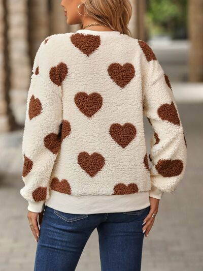 Strickpullover Herzmuster Lässig Bequem - IdealeKleiden