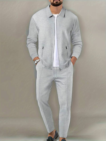 Tracksuit waffle design two-piece sporty