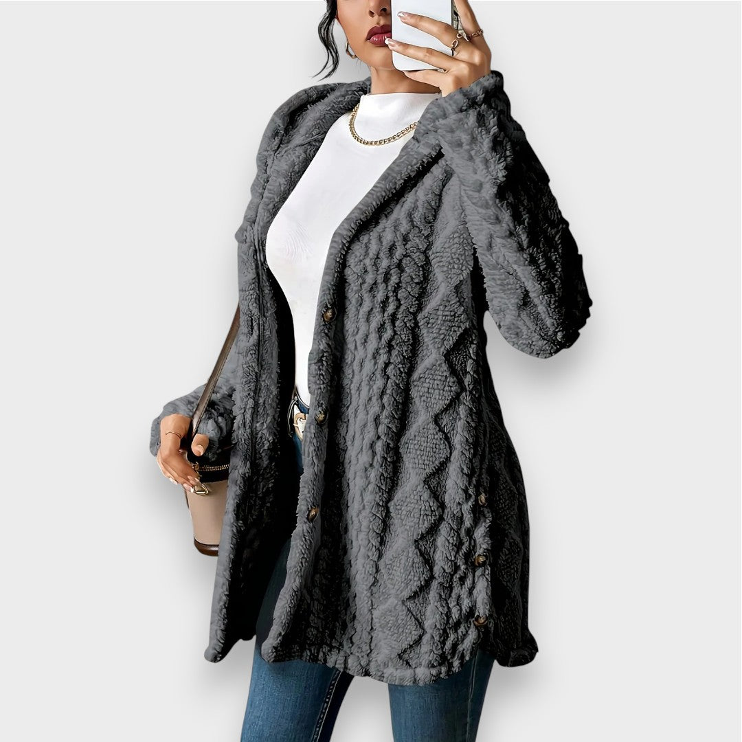 Soft Plush Pullover Hoodie Cardigan for Women