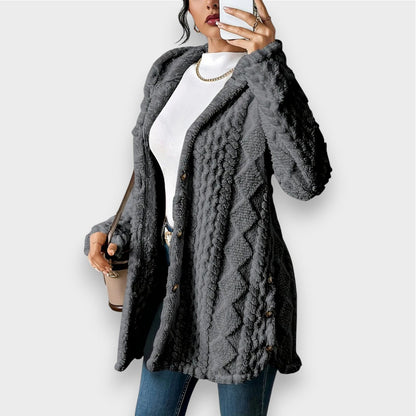 Soft Plush Pullover Hoodie Cardigan for Women