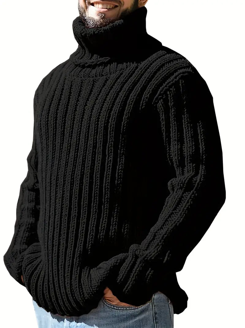 Men's Solid Color Turtleneck Sweater Fashion