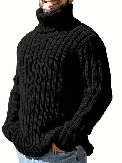 Men's Solid Color Turtleneck Sweater Fashion