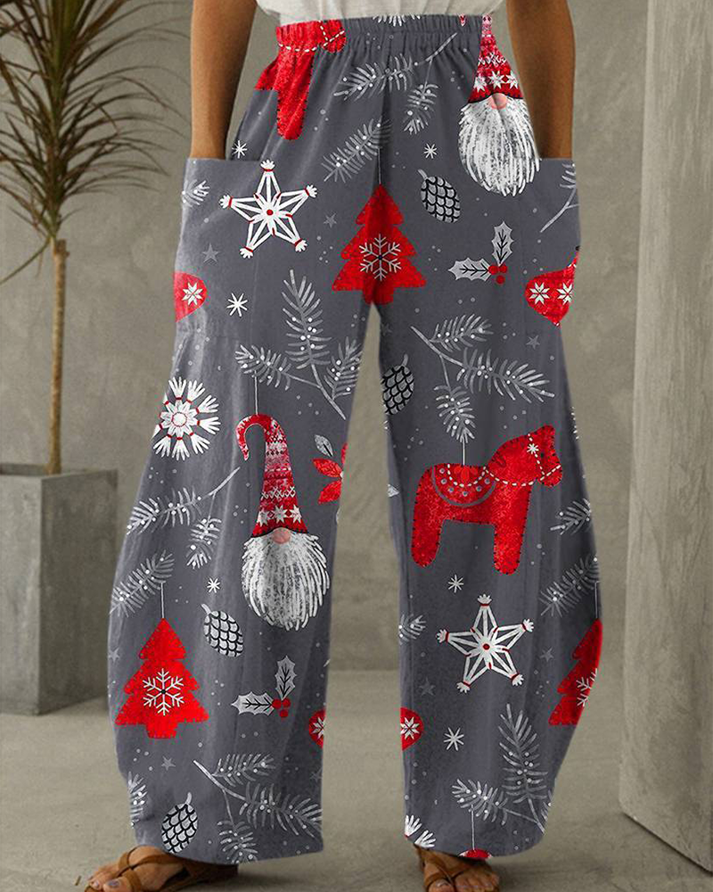 Christmas Trousers Leisure Trousers With Festive Print
