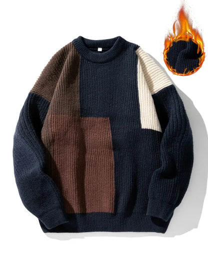 Casual Women's Sweater Modern Contrast Colors