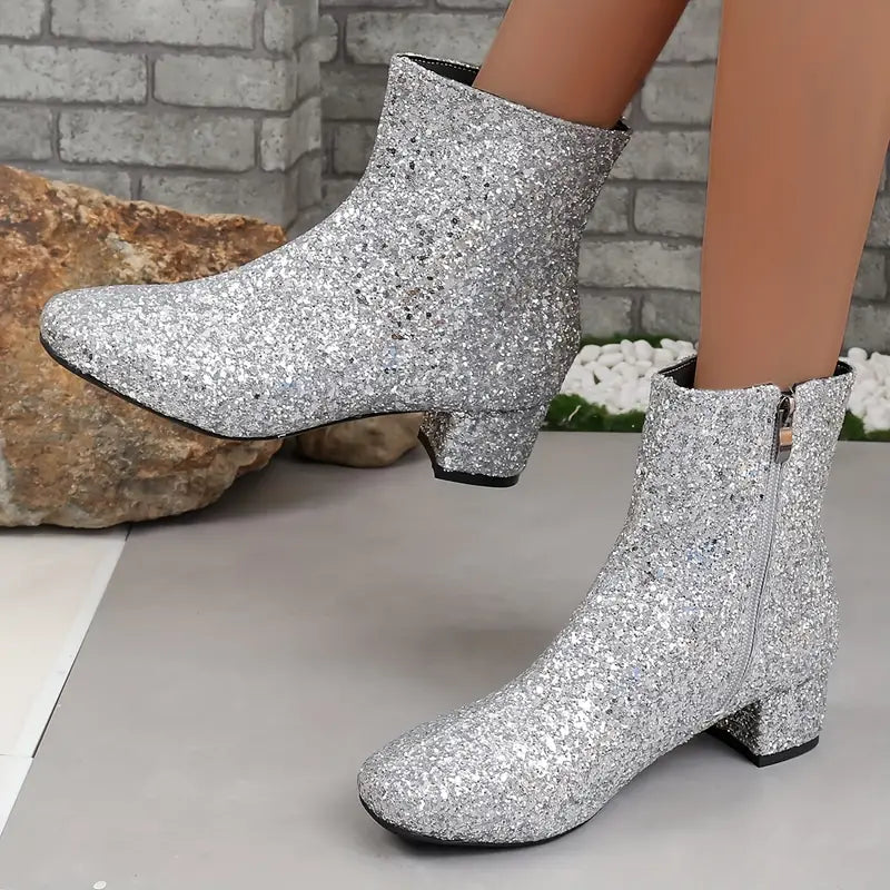 Damen High Heels Glitzer Schuhe
