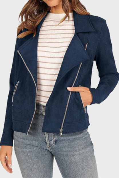 Lederjacke Damen Biker Style Kurz
