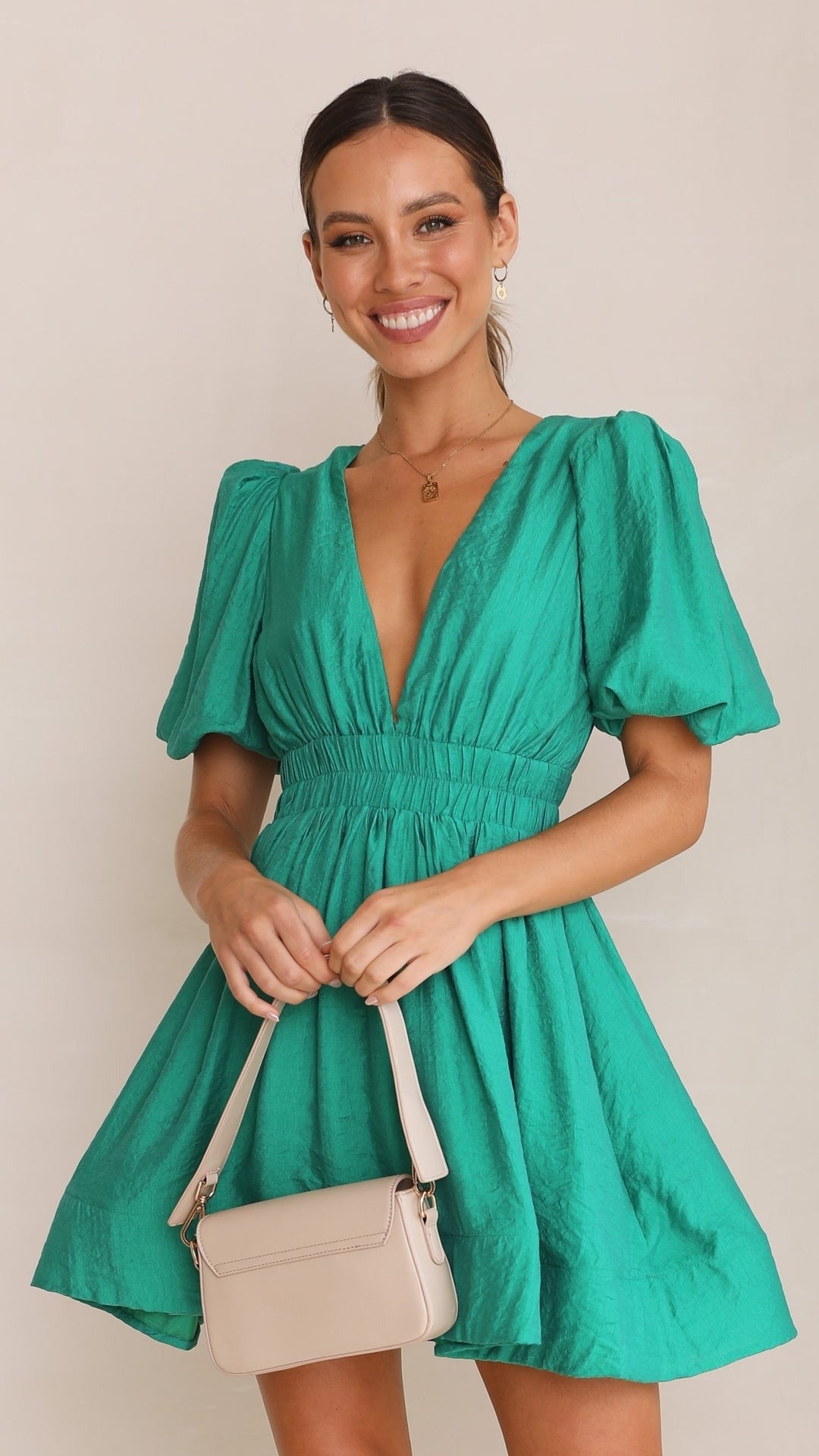 Women's Minidress Spring Chic Puff Sleeves