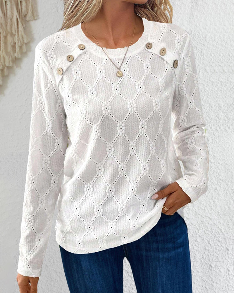 Elegant Women's Clothing Long Sleeve Button Front