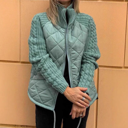Soft Quilted Jacket Women Warm Knit
