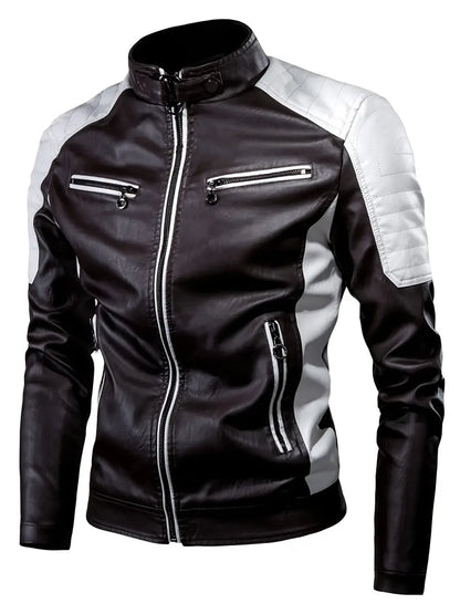 Simon - Lederjacke Herren Modern Bikerstil - IdealeKleiden
