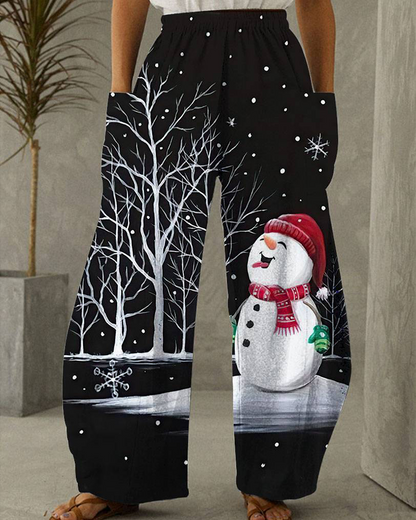 Christmas Trousers Leisure Trousers With Festive Print
