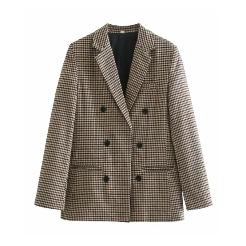 Women's Elegant Plaid Blazer