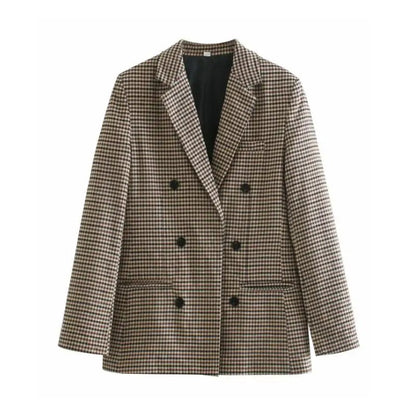 Women's Elegant Plaid Blazer